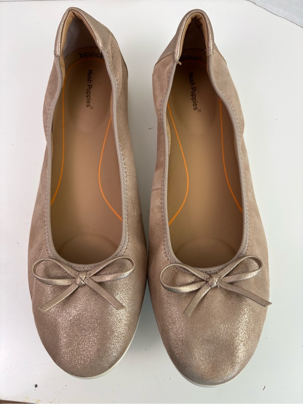 Hush Puppies Metallic Rose Gold Chaste Ballet Flats